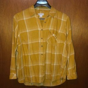 Ava & Viv gold and yellow plaid top